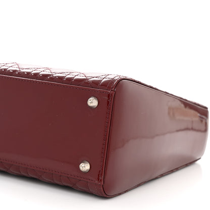 Christian Dior Patent Cannage Large Lady Dior Burgundy 10 of 12