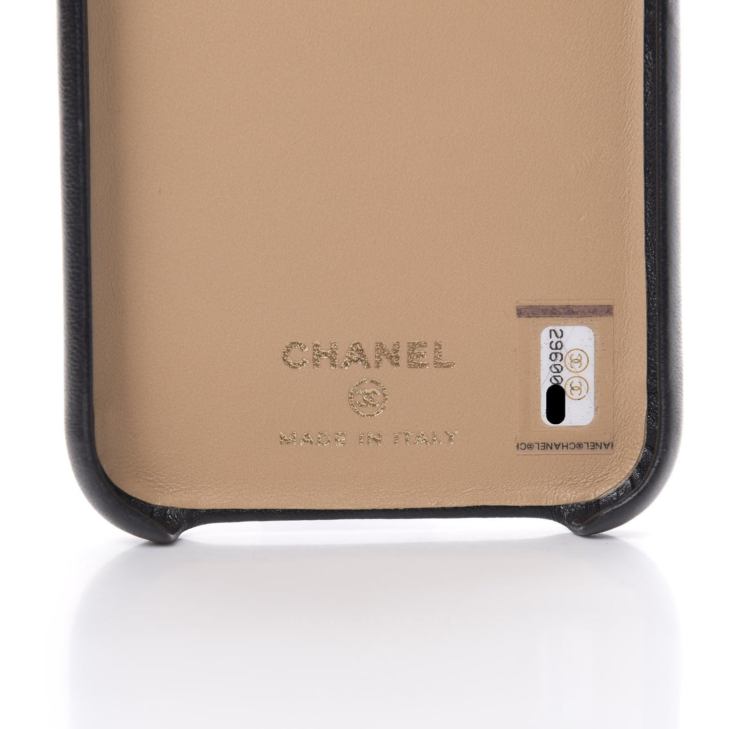 Lambskin Quilted CC iPhone XI Pro Case Beige Black