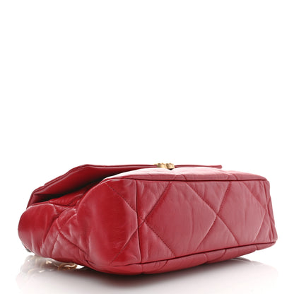 Chanel Goatskin Quilted Large Chanel 19 Flap Red 4 of 10