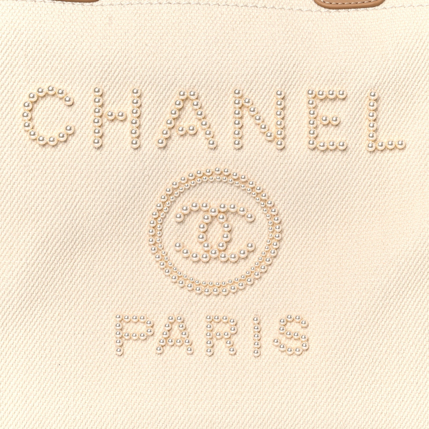 Canvas Pearl Large Deauville Tote Ecru Beige