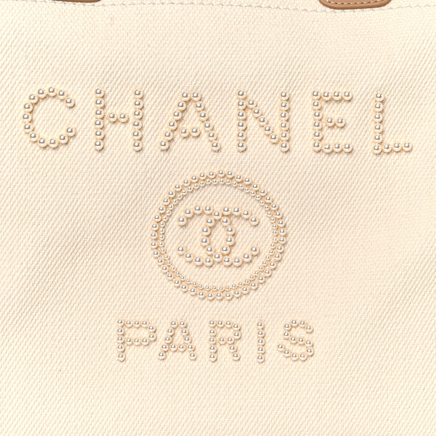 Chanel Canvas Pearl Large Deauville Tote Ecru Beige 13 of 14