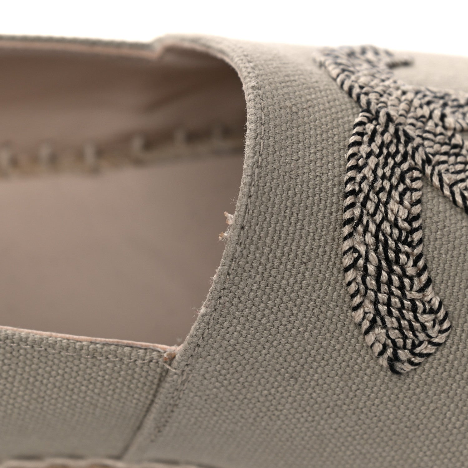 Chanel Canvas Grosgrain CC Espadrilles 39 Beige Black 9 of 9