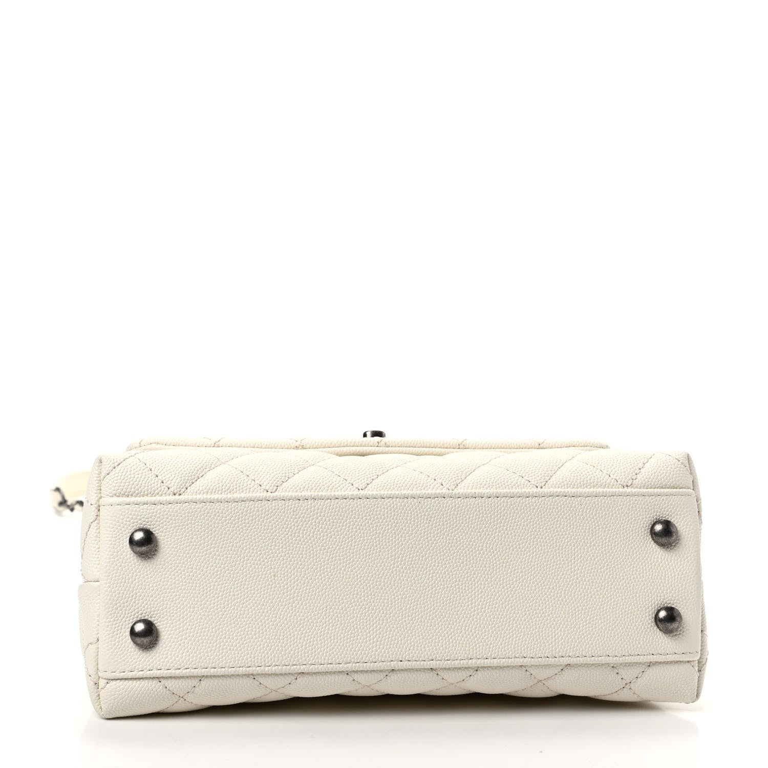 Chanel Caviar Lizard Quilted Mini Coco Handle Flap White 4 of 10