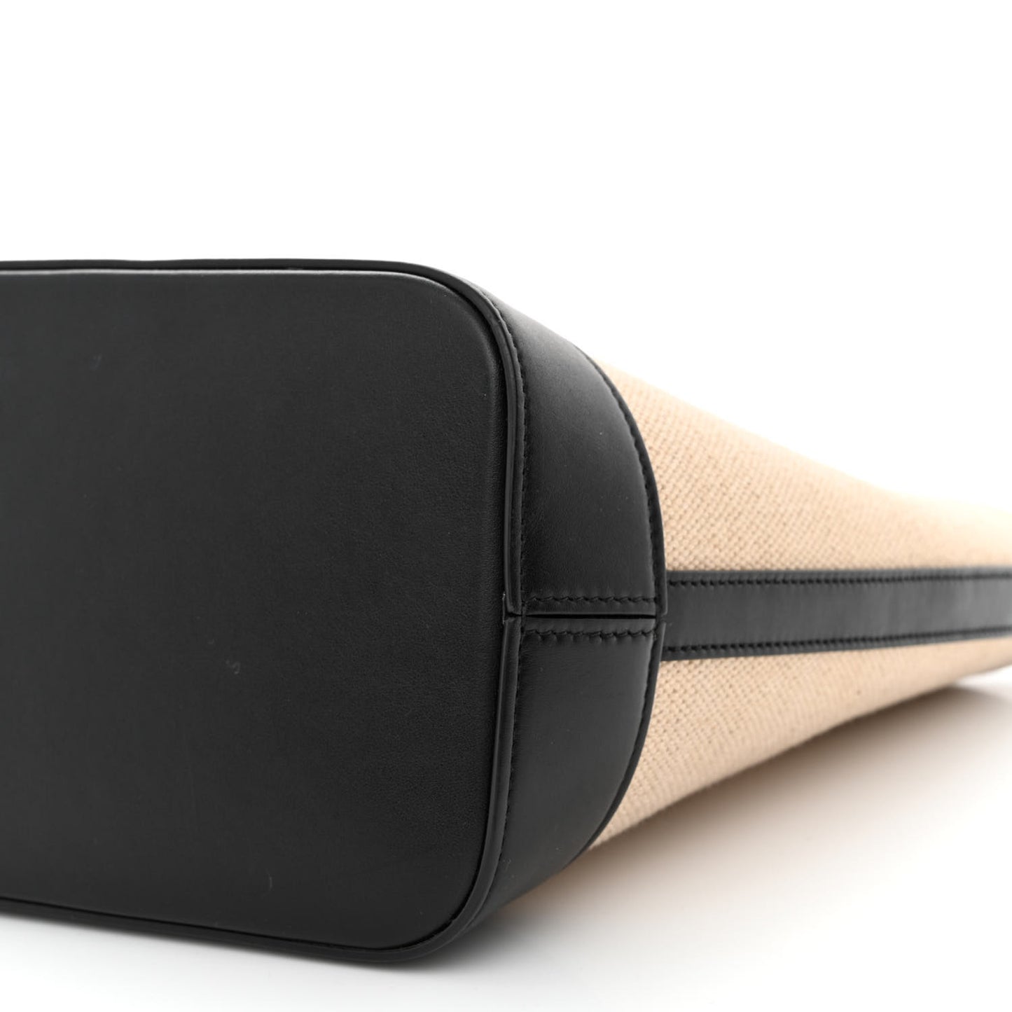 Canvas Calfskin Triomphe Small Bucket Bag Vanilla Black