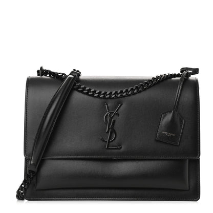 Saint Laurent Calfskin Large Monogram Monochrome Sunset Black 1 of 10
