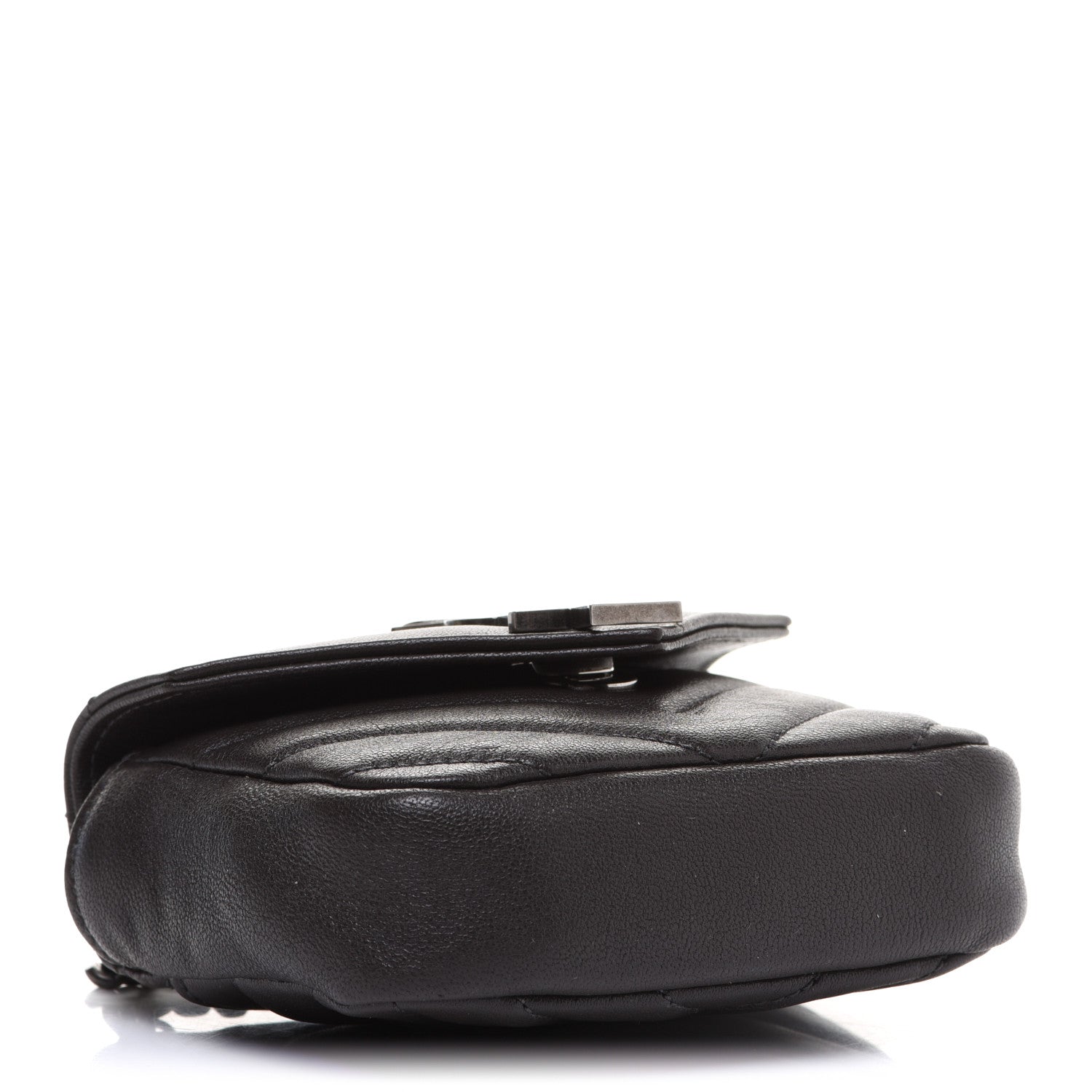 Saint Laurent Sheepskin Matelasse Chevron Monogram Mini College Bag Dark Anthracite 3 of 8