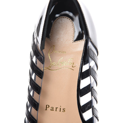 Christian Louboutin Patent PVC Striped A6 Flats 35 Black 6 of 9