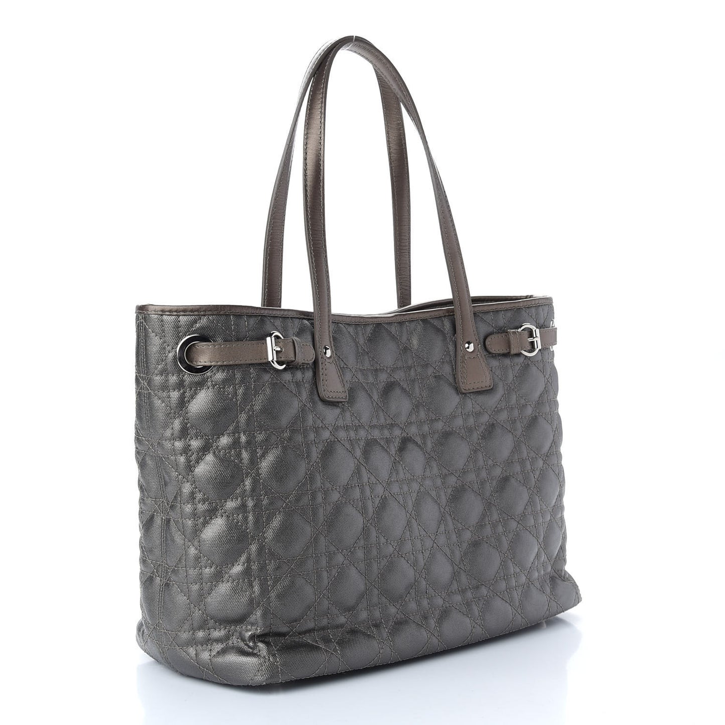 Coated Canvas Cannage Medium Panarea Tote Grey