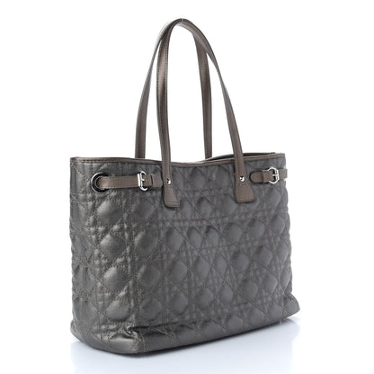 Christian Dior Coated Canvas Cannage Medium Panarea Tote Grey 3 of 9