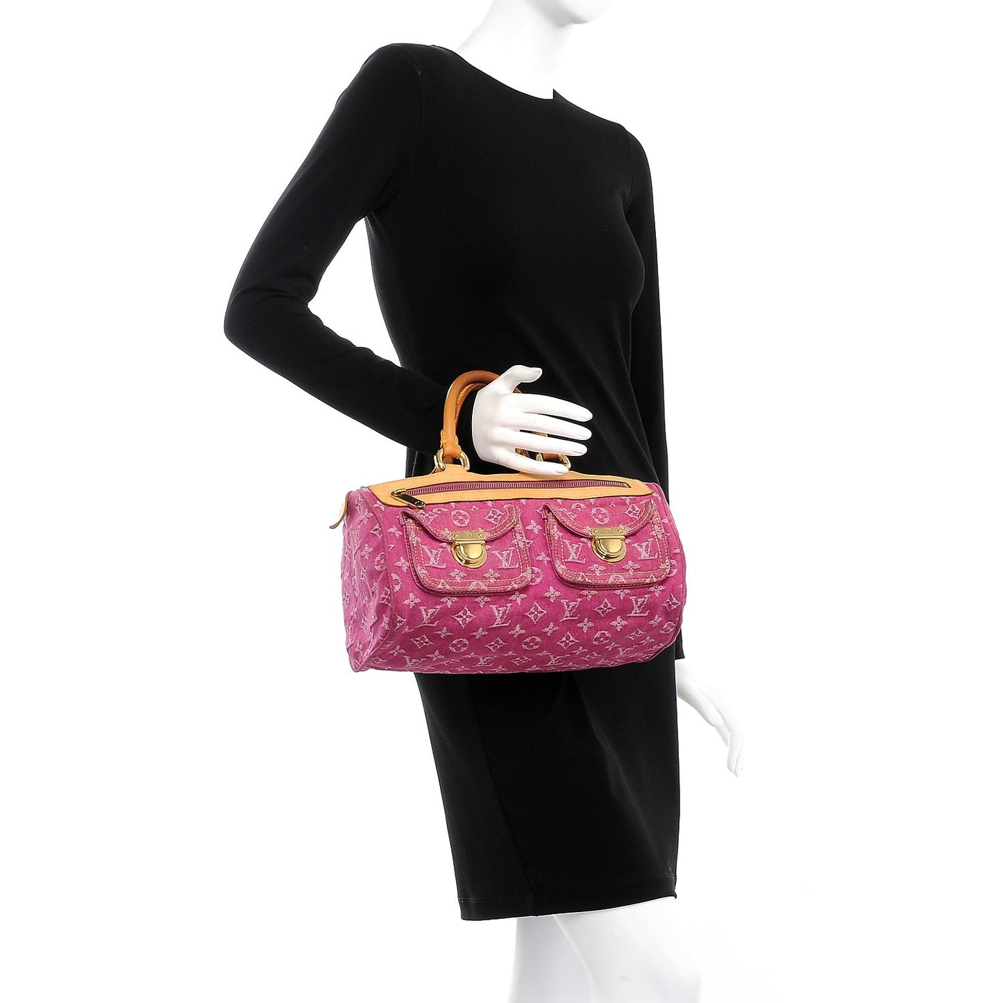 Monogram Denim Neo Speedy Fuchsia