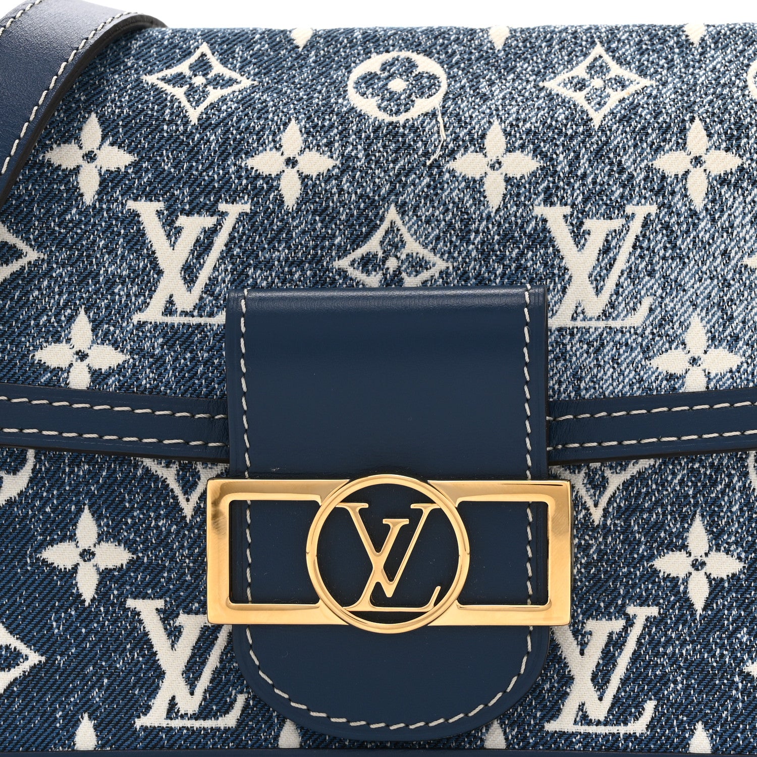 Louis Vuitton Denim Monogram Jacquard Dauphine Mini Bleu 8 of 10