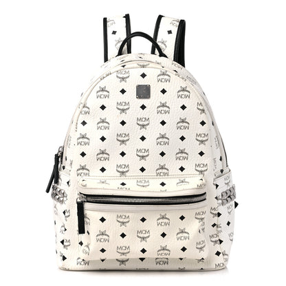 MCM Visetos Medium Side Studs Stark Backpack White 1 of 15