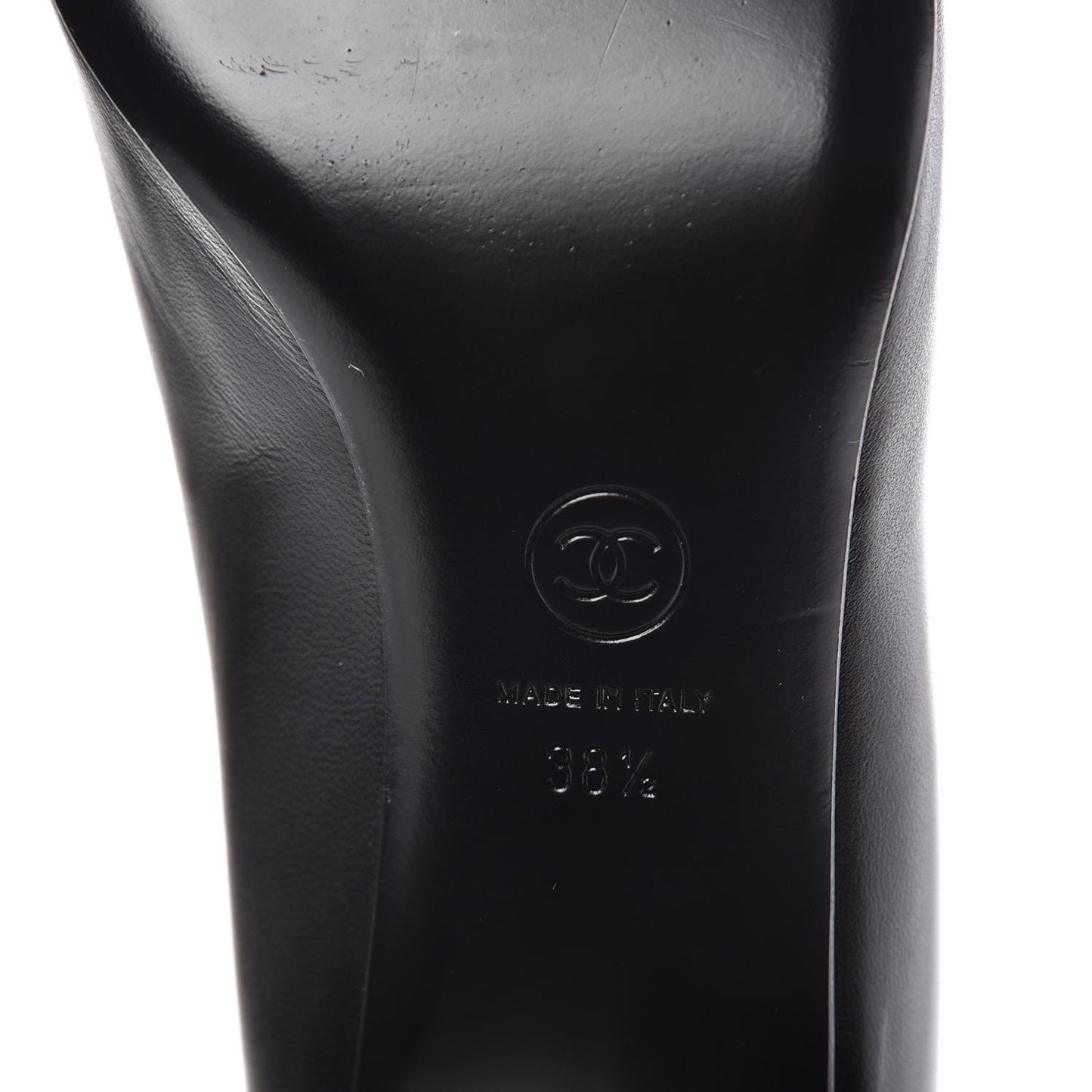 Lambskin Pearl Cap Toe Pumps 38.5 Black