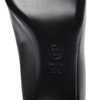 Chanel Lambskin Pearl Cap Toe Pumps 38.5 Black 7 of 10