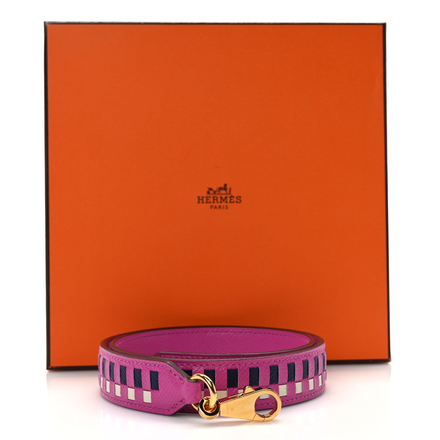 Hermes Epsom 25mm Tressage Shoulder Strap Magnolia Bleu Saphir Craie 5 of 5