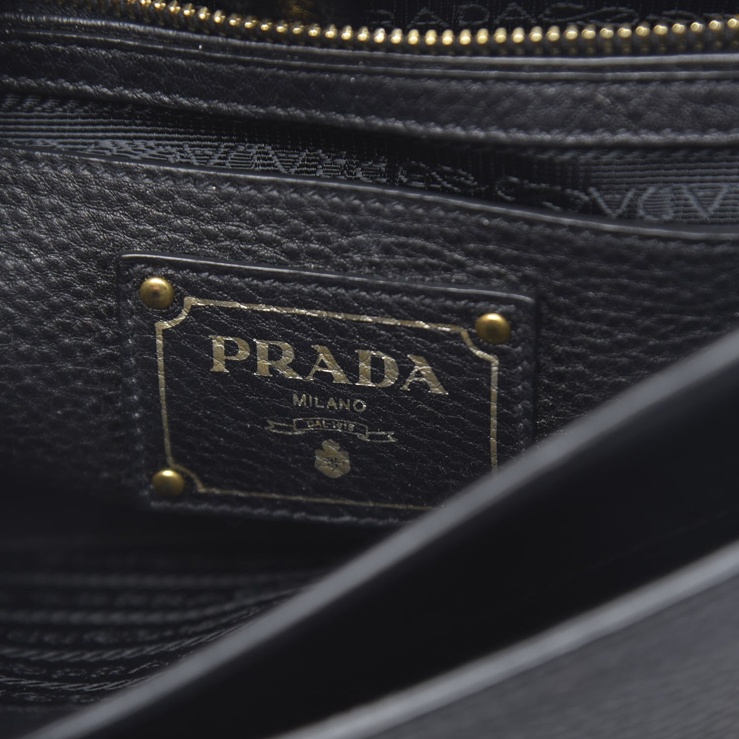 Prada Vitello Daino Push Lock Messenger Bag Black 6 of 10