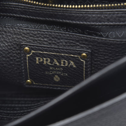 Prada Vitello Daino Push Lock Messenger Bag Black 6 of 10