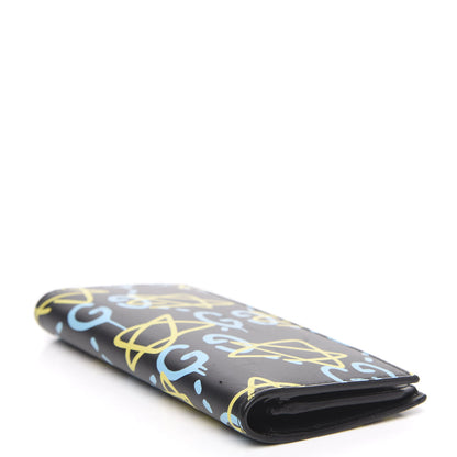 Gucci Calfskin GucciGhost Bi-Fold Long Wallet Black New Acquamarine 4 of 10