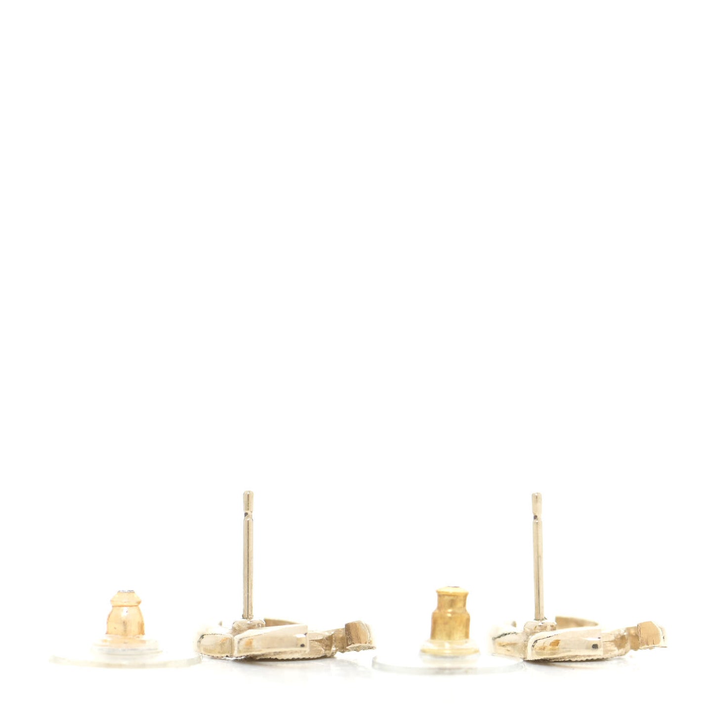 Enamel Crystal CC Earrings Gold Pink