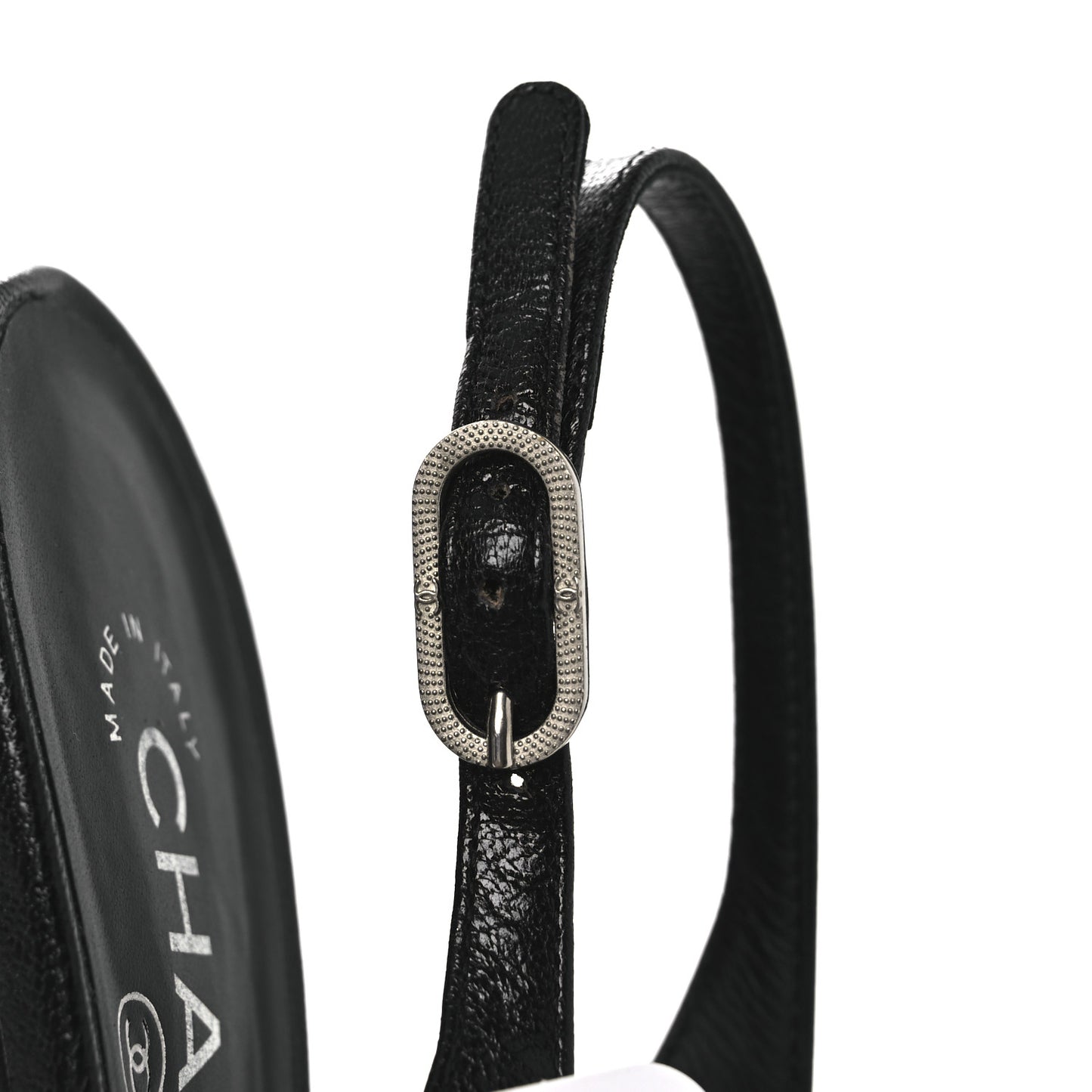 Goatskin Slingback Sandals 39.5 Black