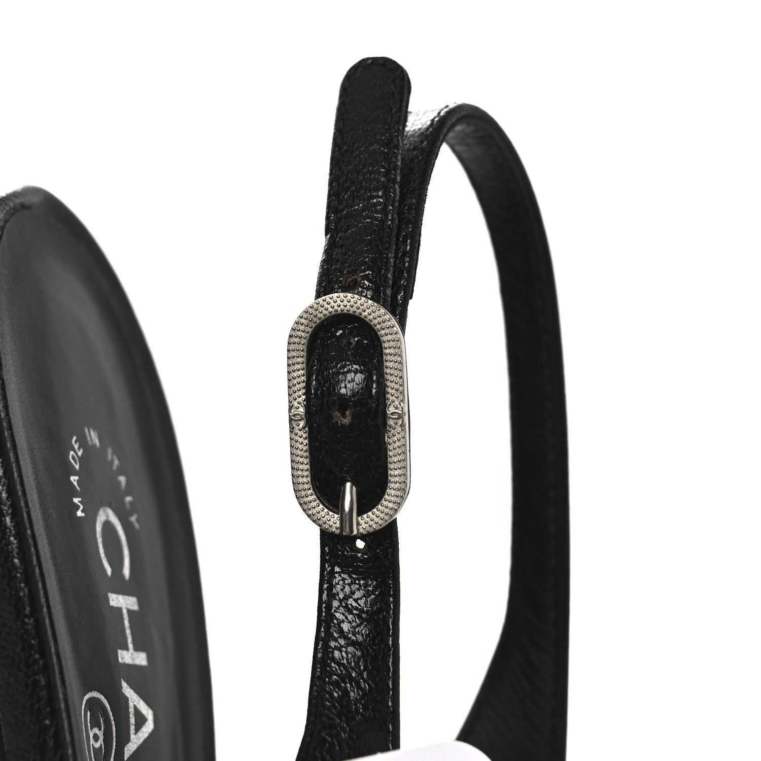 Chanel Goatskin Slingback Sandals 39.5 Black 11 of 12