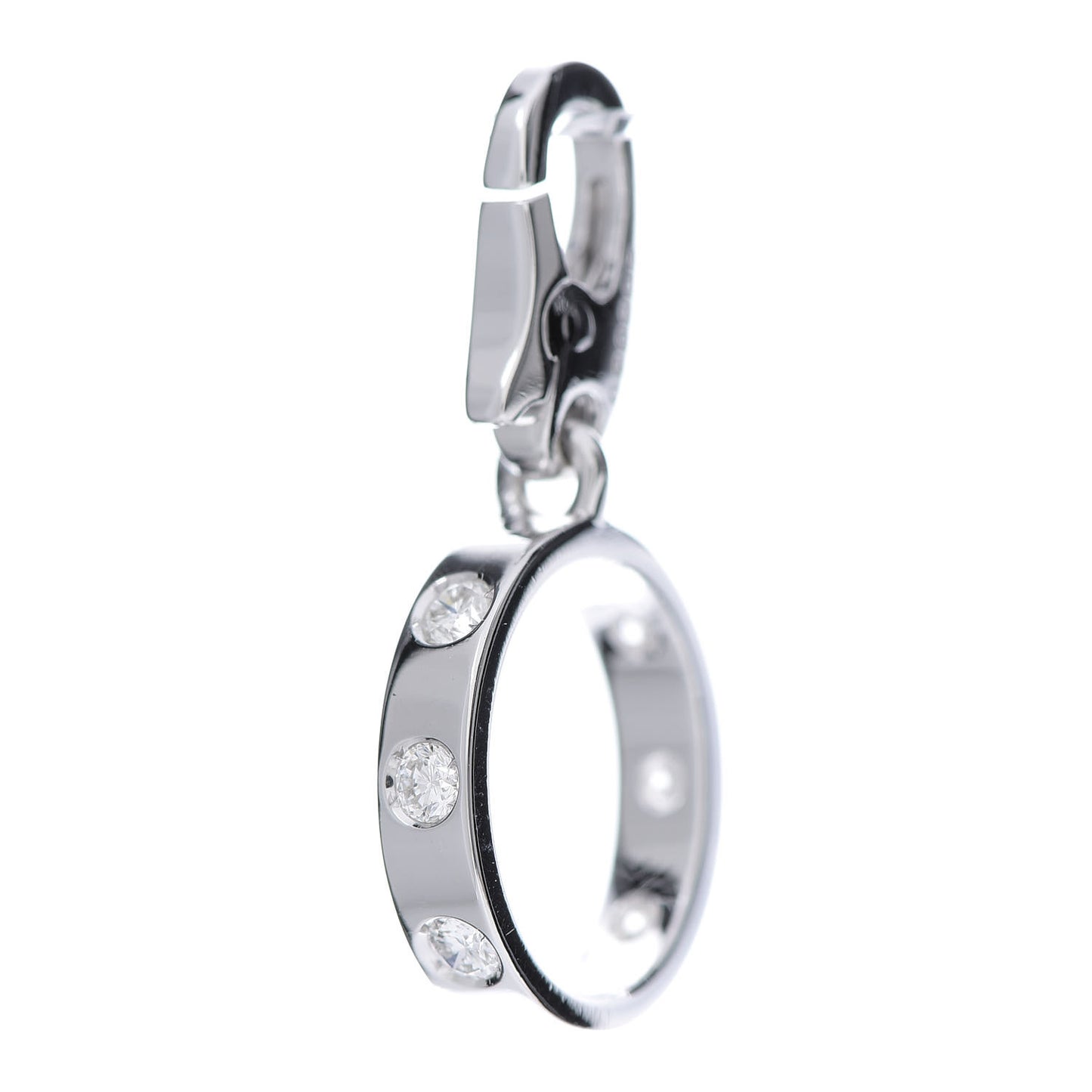 18K White Gold Diamond LOVE Ring Charm