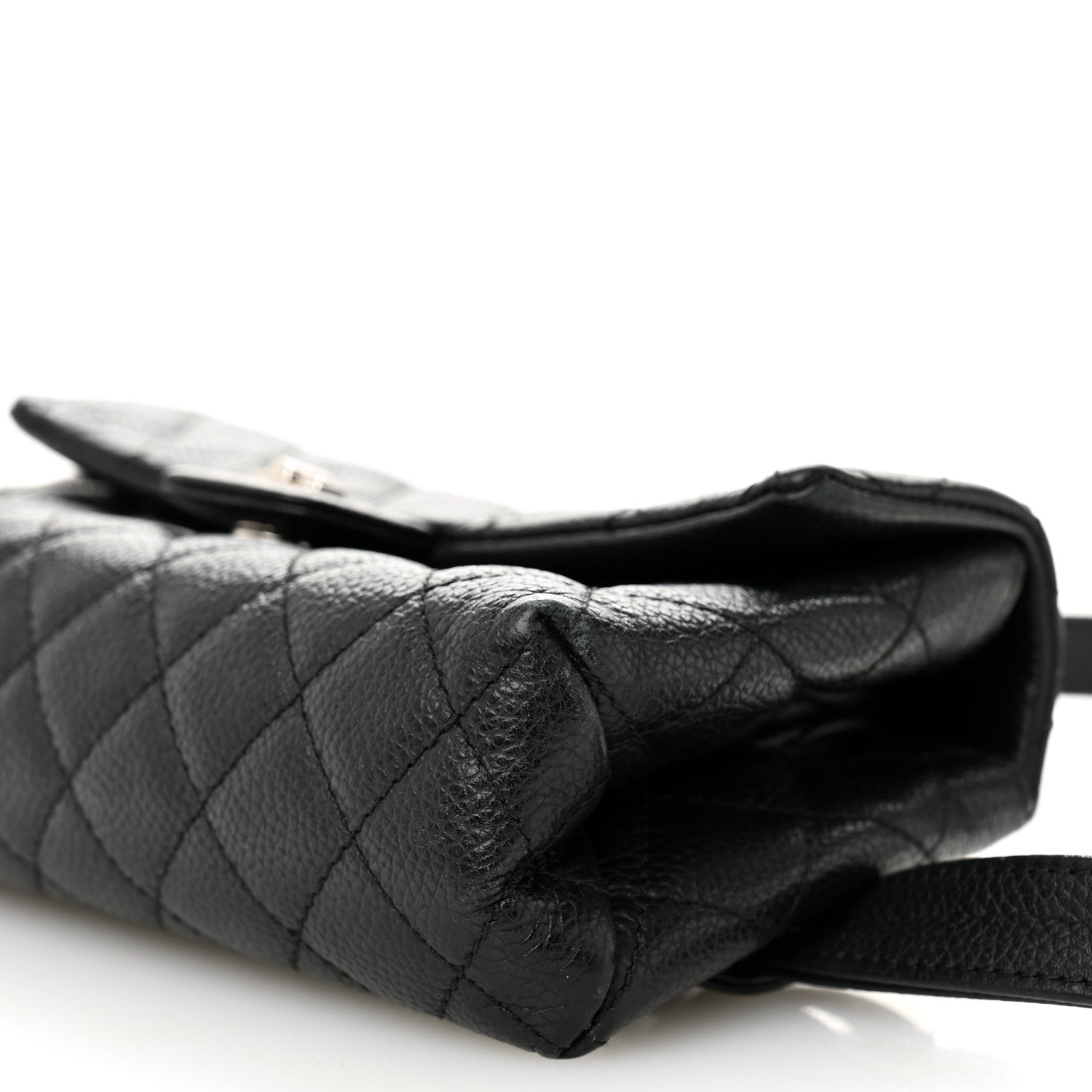 Chanel Grained Calfskin Quilted 2.55 Reissue Flap Belt Bag Clutch Black 10 of 11