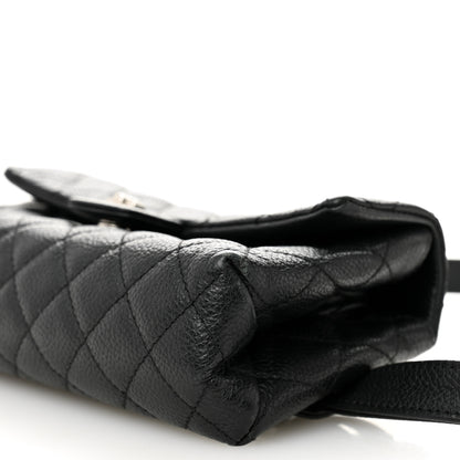 Chanel Grained Calfskin Quilted 2.55 Reissue Flap Belt Bag Clutch Black 10 of 11