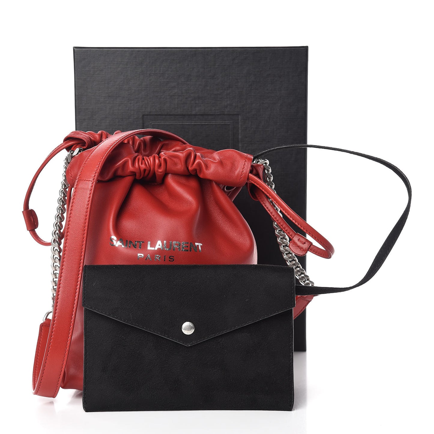 Lambskin Small Teddy Bucket Bag Red