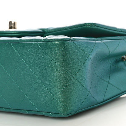 Chanel Iridescent Calfskin Quilted Mini Rectangular Flap Green 10 of 11