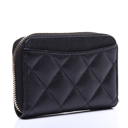 Chanel Caviar Quilted Zip Coin Purse Black 3 of 11
