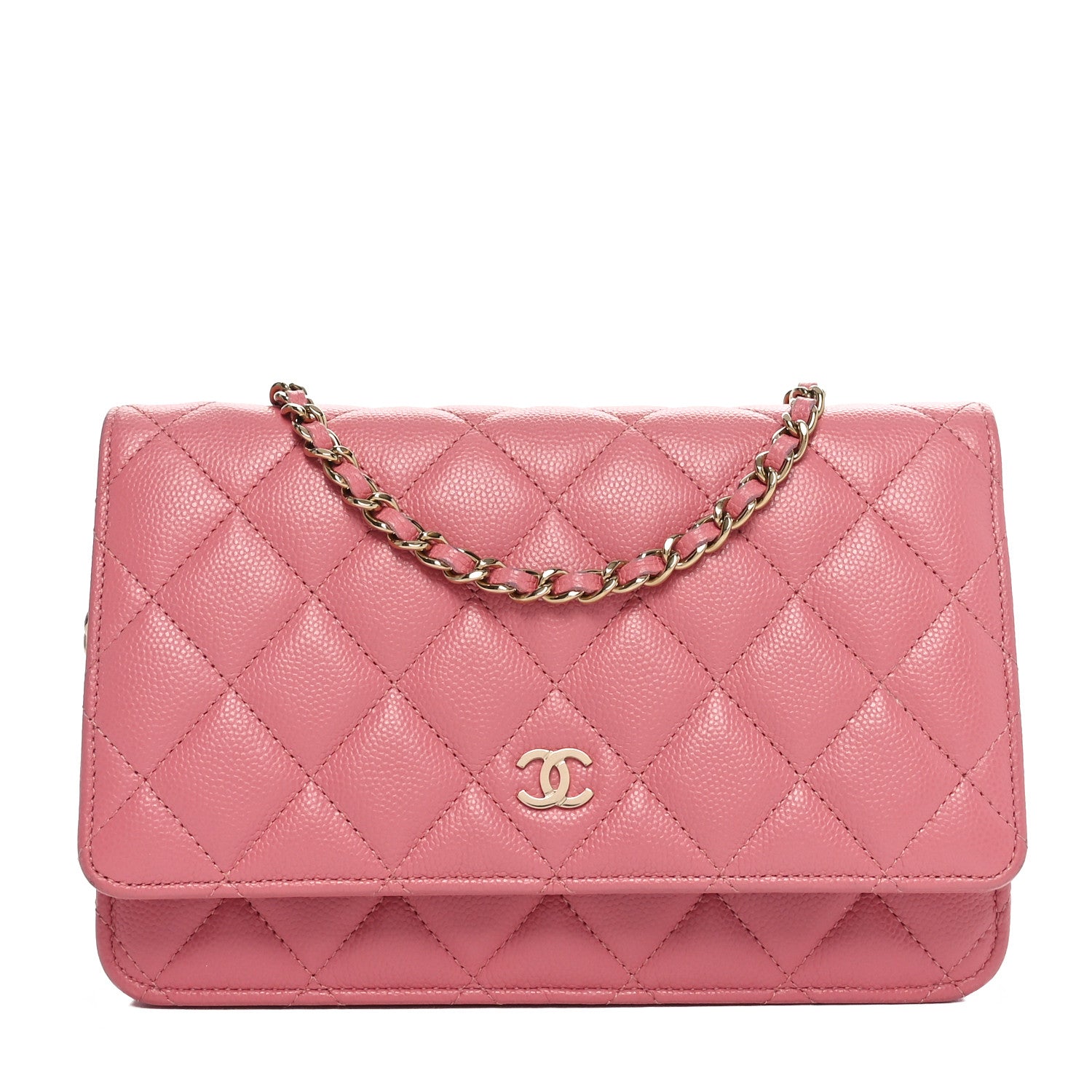 Chanel Caviar Quilted Wallet On Chain WOC Dark Pink 1 of 13
