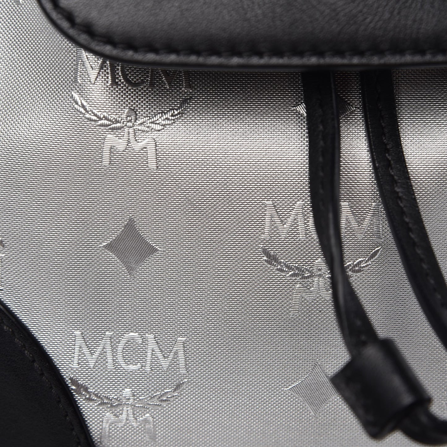 Metallic Monogram Claudia Backpack Silver Black