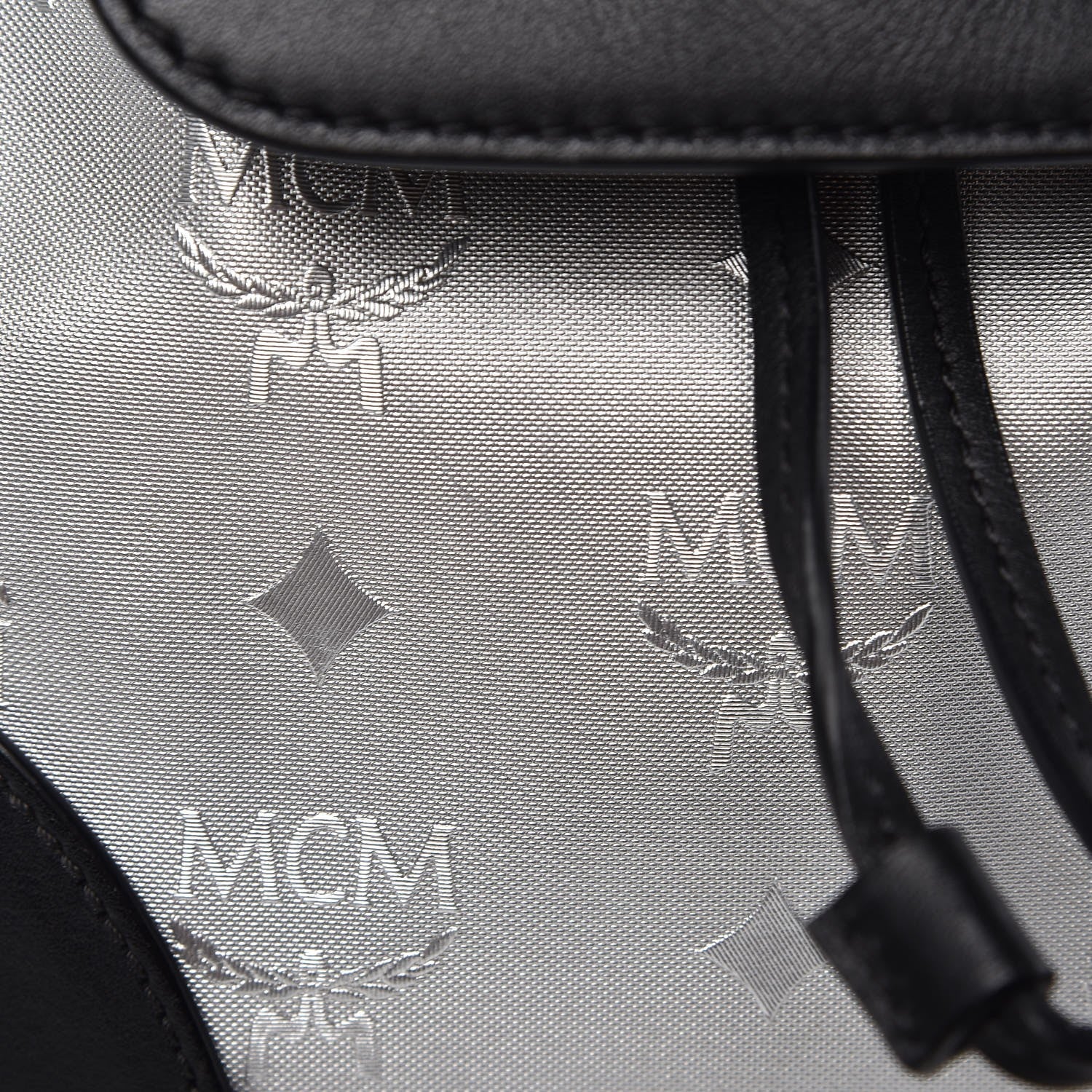 MCM Metallic Monogram Claudia Backpack Silver Black 10 of 10