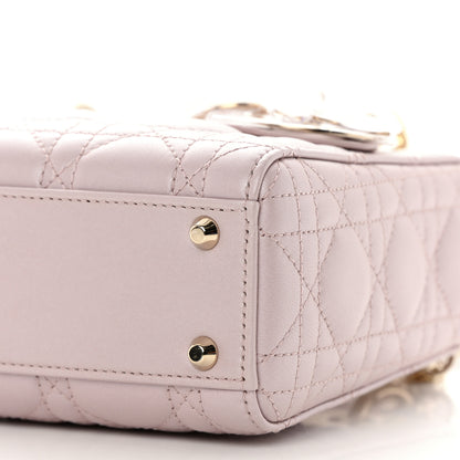Christian Dior Metallic Lambskin Cannage Mini Lady Dior Lotus 10 of 11