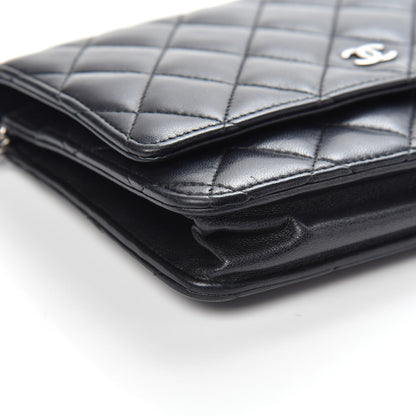 Chanel Lambskin Quilted Wallet On Chain WOC Black 10 of 14
