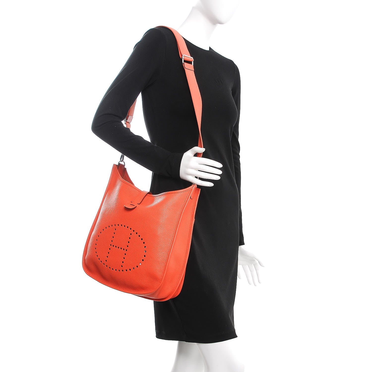 Hermes Taurillon Clemence Evelyne III GM Orange 2 of 9