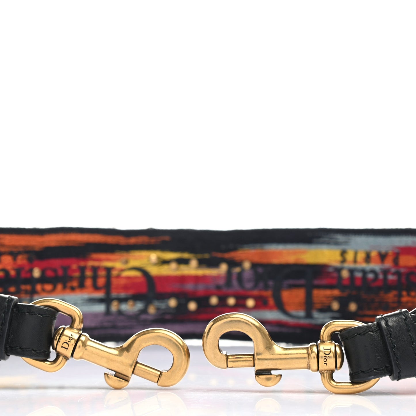 Canvas Embroidered Studded Rainbow J’Adior Shoulder Strap