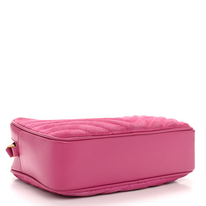 Saint Laurent Suede Matelasse Monogram Lou Camera Bag Rose 4 of 12