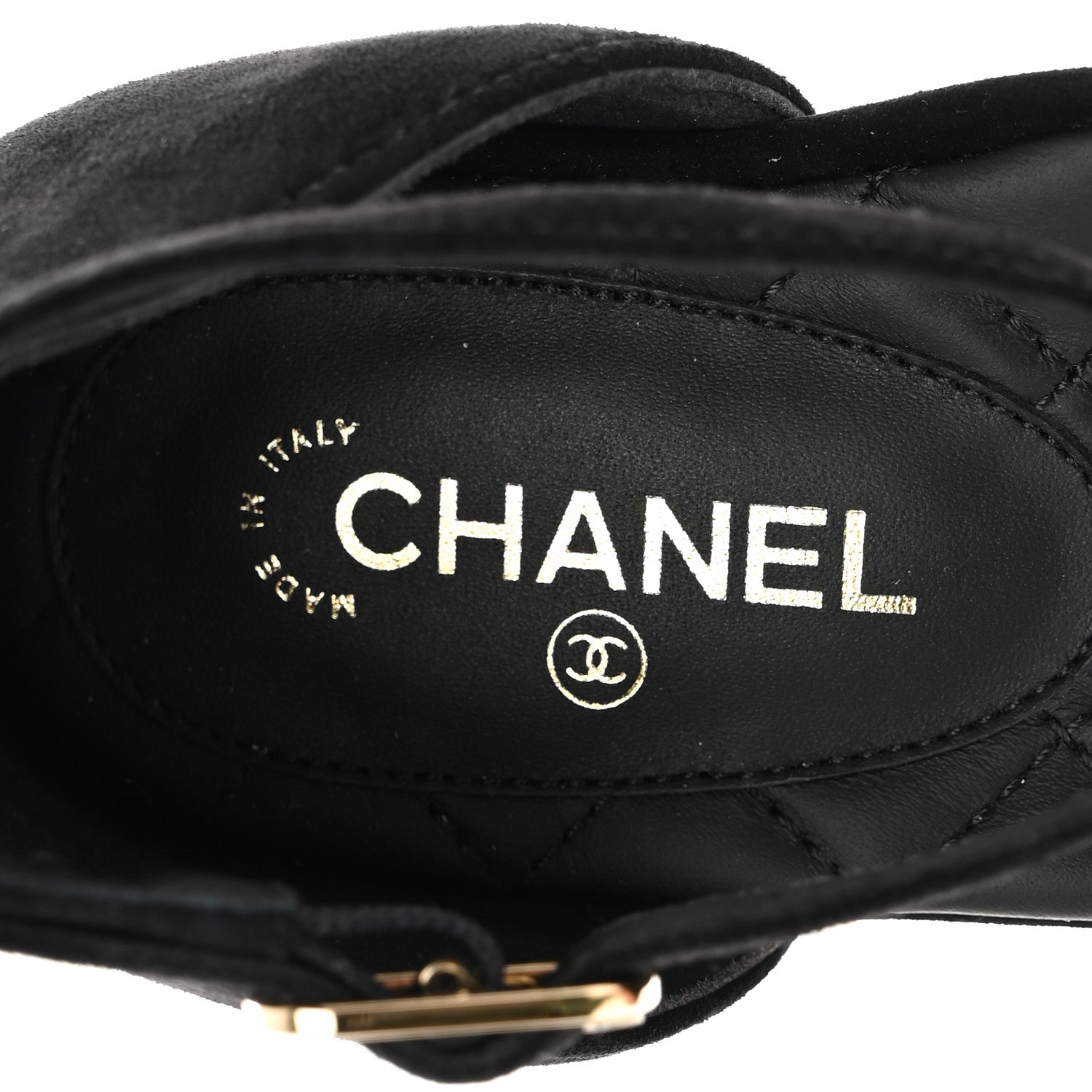 Chanel Suede Grosgrain Cap Toe CC Mary Jane Flats 37 Black 7 of 9