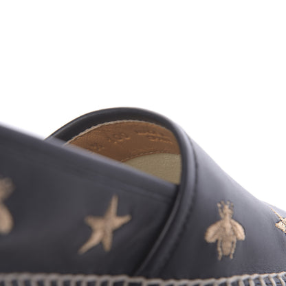 Gucci Calfskin Bee Star Embroidered Espadrilles 39.5 Black 7 of 12