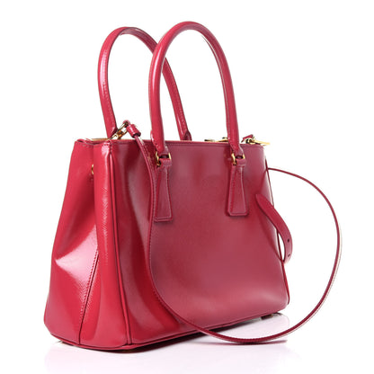 Prada Saffiano Vernice Small Galleria Double Zip Tote Peonia 4 of 11