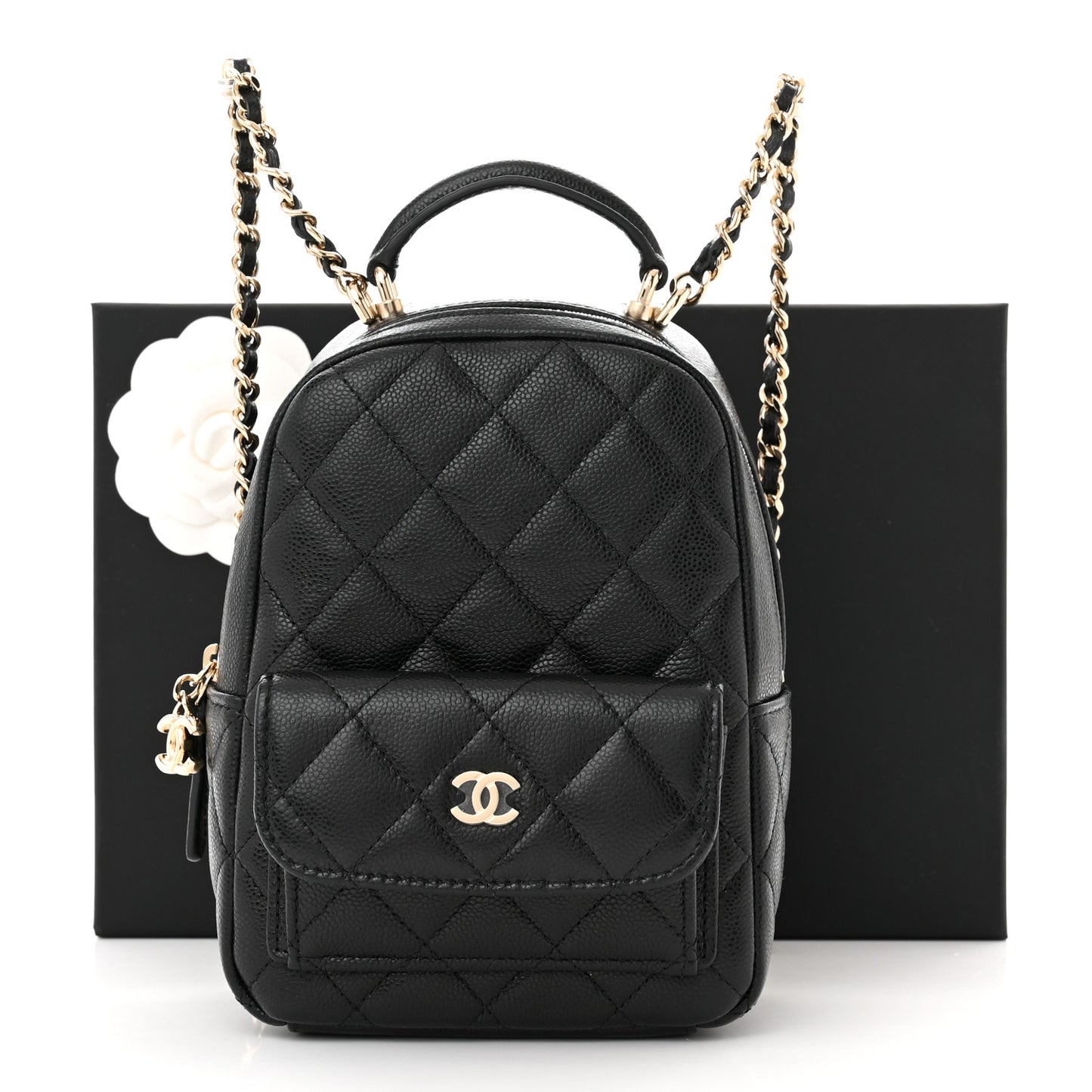 Caviar Quilted CC Mini Classic Backpack Black