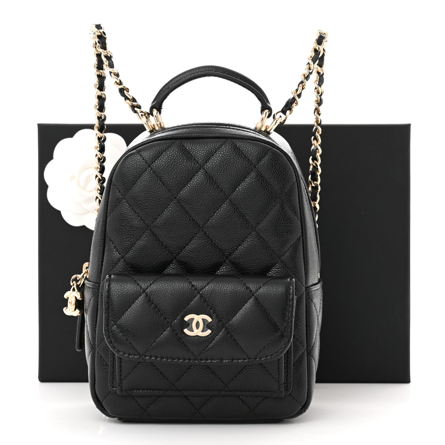 Chanel Caviar Quilted CC Mini Classic Backpack Black 11 of 11