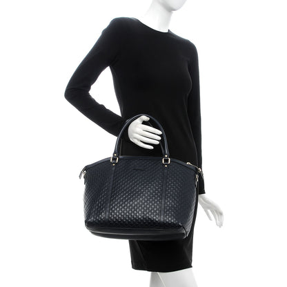 Gucci Soft Microguccissima Dome Satchel Navy 2 of 12