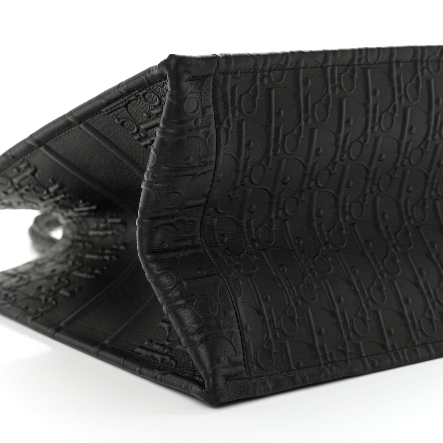 Oblique Calfskin Embossed Medium Book Tote Black