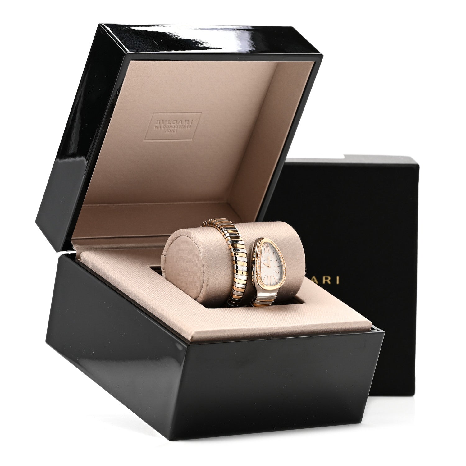 Bulgari Stainless Steel 18K Rose Gold Diamond Bezel 35mm Serpenti Tubogas Quartz Watch 8 of 8