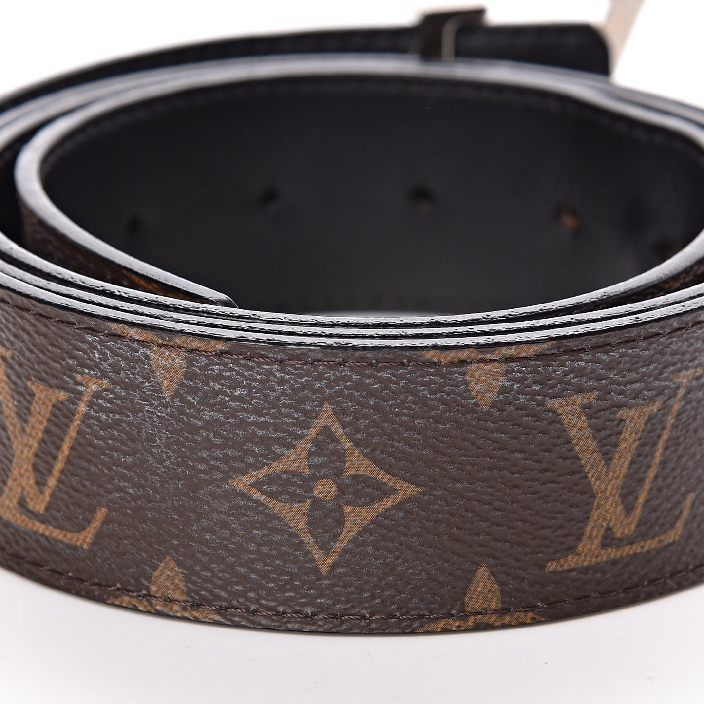 Calfskin Monogram 40mm LV Initiales Reversible Belt 110 44 Black