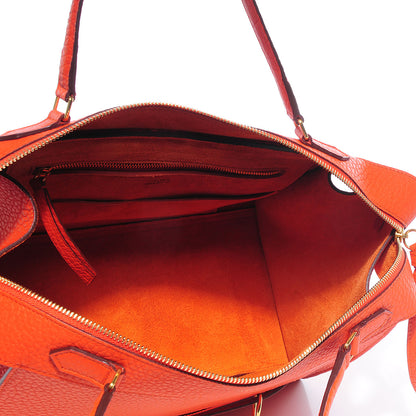 Celine Bullhide Calfskin Small Ring Handbag Burnt Orange 8 of 9