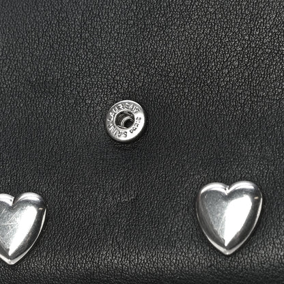 Saint Laurent Calfskin Heart Studded Small Envelope Wallet Black 13 of 13